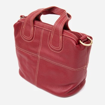 Сумка кросс боди через плечо женская из натуральная кожи Vintage leather-20405 Бордовая