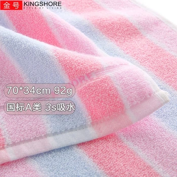 Полотенца KING SHORE хлопок 3шт сине-красно-серые 70×34