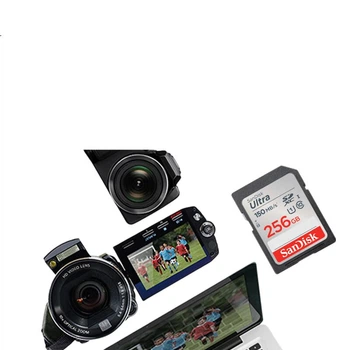 Карта пам'яті SanDisk SD 256 ГБ U1 C10 преміум-класу, швидкість читання 150 МБ/с, відео Full HD, ідеальний супутник для цифрових камер