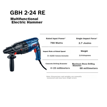 Дриль BOSCH GBH2-24 RE ударна багатофункціональна для бетону 790 Вт