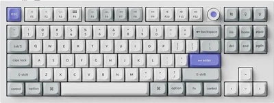 Klawiatura przewodowa Keychron Q3 HE 8K Ultra-Fast Lime Magnetic Switch USB White (Q3HW-P1)