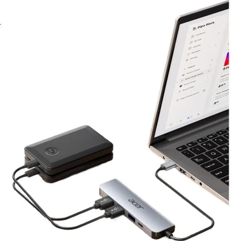 Док-станція Acer USB 3.0, 4 порти, Type-C, 1 м
