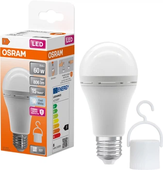 Світлодіодна лампа OSRAM LED E27 8Вт 806Лм 4000К A60 акумуляторна (4099854190131)