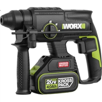 Перфоратор-дрель WORX WE381 20В бесщеточный, 2 батареи, для бетона