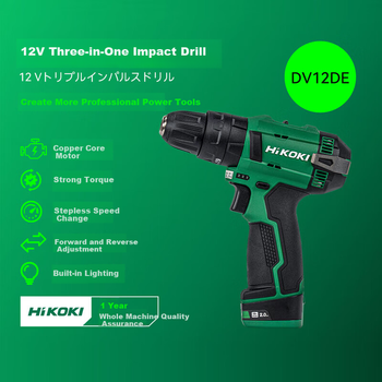 Дрель HiKOKI DV12DE 12В аккумуляторная ударная, 2 батареи
