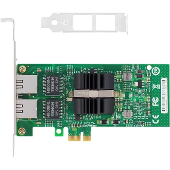 Мережева карта FLYBISH NA576-T2 PCI-E X1 Gigabit з двома портами, двома портами, програмною агрегацією ROS маршрутизатора, чіп Intel 82576