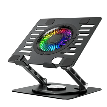 Подставка Wozinsky CoolBase RGB охлаждающая с вращением 360° для ноутбука и планшета Black (5907769387692)