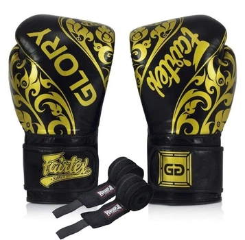 Боксерські рукавиці Fairtex натуральна шкіра 16 унцій чорні
