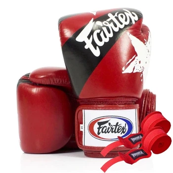 Боксерські рукавиці Fairtex натуральна шкіра 12 унцій червоні