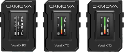 Bezprzewodowy system mikrofonowy CKMOVA Vocal X V2 MK2 2.4 GHz Black (SUP_em4023)