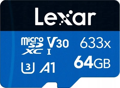 Карта памяти Lexar 633x microSDXC 64GB UHS-I U3 V30 A1 (LSDMI64GBBCN633N)
