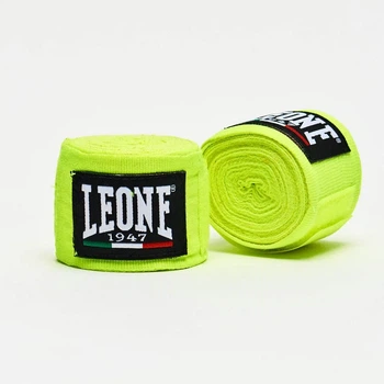 Боксерские бинты Leone хлопок 3,5 м желтые 2 шт.