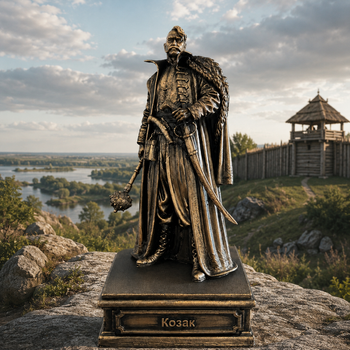 Статуэтка Казак бронзовая историческая — коллекционная скульптура, 24 см