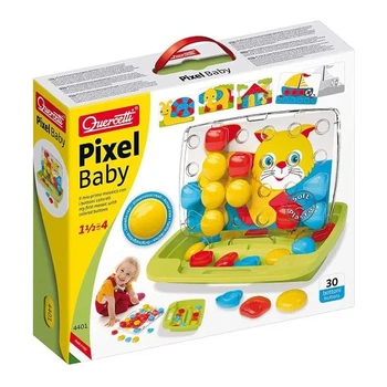 Детская мозаика Quercetti Pixel Baby 30 фишек 46 мм пластиковая разноцветная