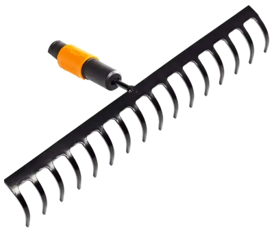Грабли штыревые 16 зубьев для грунта Fiskars черный с оранжевой вставкой LS-1275