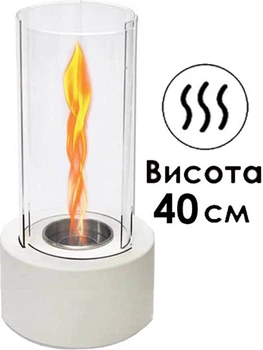 Біокамін настільний 16х40 см з високим полум'ям за рахунок припливу повітря через сегментоване скло BIOHEAT полум'я без диму та запаху для дому, квартири, тераси