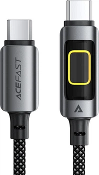 Кабель Acefast C21-03, Type-C to Type-C, 60W, Nylon, Aluminum Alloy connectors, 1.2 м Black (6974316284666)