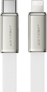 Кабель Acefast C24-01, USB to iP, 30W, Braided wire, Zinc alloy + TPE connectors, 1.2 м White (6974316286240)