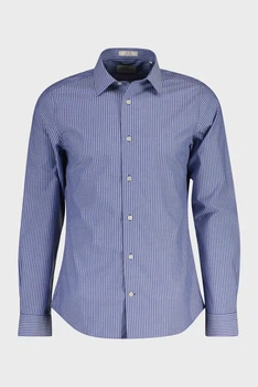 Чоловіча синя сорочка у смужку SLIM POPLIN STRETCH Gant XXXL 3260030