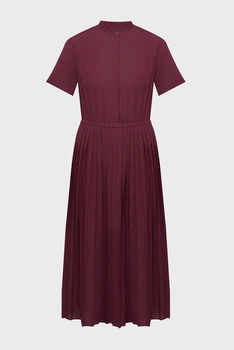 Жіноча бордова плісирована сукня PLEATED Gant 34 4503458