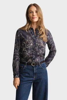 Жіноча темно-синя сорочка з візерунком FLORAL Gant 34 4300662