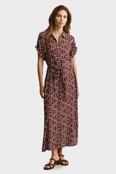 Жіноча коричнева сукня з візерунком MONOGRAM Gant 38 4503516