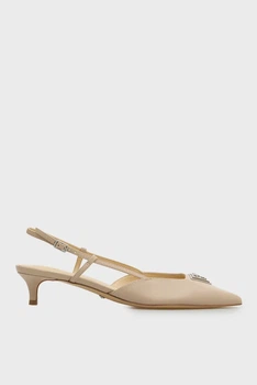 Жіночі бежеві шкіряні слінгбеки JESSON Guess 36 FLPJES LEA05