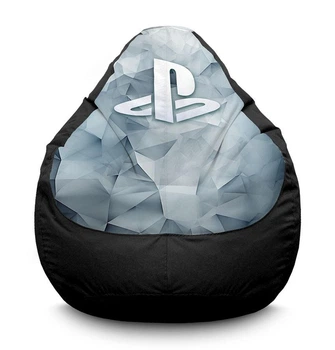Кресло мешок груша iPuff «Sony Playstation. Лого на абстрактном фоне» Оксфорд XXXL (100х135 см)