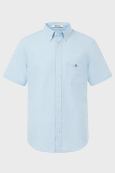 Чоловіча блакитна лляна сорочка REG COTTON Gant XXL 3250083