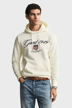 Чоловіче біле худі GRAPHIC Gant S 2067094