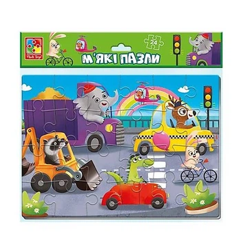 М'які пазли А4 "Транспорт" Vladi Toys VT1102-32, 24 елементи
