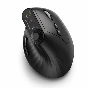 Бездротова вертикальна миша T29 чорна, Bluetooth 5.2 + 2.4G, 10 кнопок, DPI 800–4000, акумулятор 500 мА·год, USB Type-C