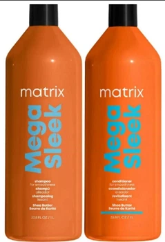 Набор Matrix Mega Sleek для гладкости непослушных волос шампунь 1000 мл + кондиционер 1000 мл