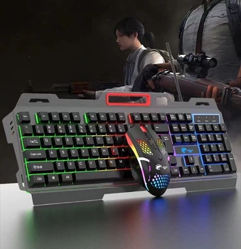 Ігровий комплект T750 клавіатура миша USB RGB-підсвітка для ПК чорний
