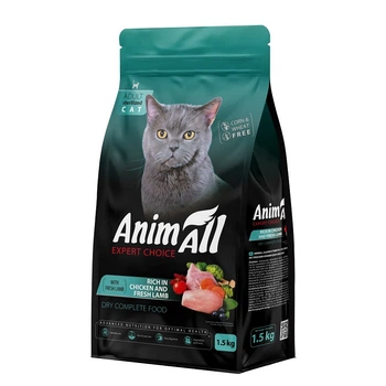 Сухой корм с курицей и ягненком для стерилизованных котов Animall Cat Sterilised Lamb, 1.5 кг