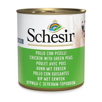 Schesir Dog Chicken With Green Peas влажный корм с курицей для собак 285 гр