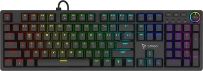 Klawiatura przewodowa Savio Styx Outemu Blue USB Black