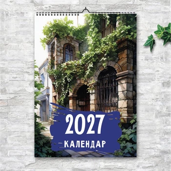 Календар настінний перекидний МІСЬКІ ПЕЙЗАЖІ 13 АРКУШІВ ENTERSTORE 42х29.7 см (ART 250118)
