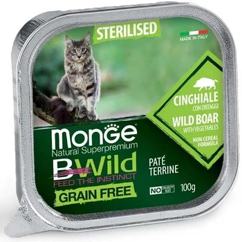 Корм Monge BWild Grain Free Cat Sterilised Cinghiale влажный с мясом дикого кабана для стерилизованных котов 100 гр