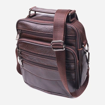 Сумка планшет через плечо мужская из натуральная кожи Vintage leather-21274 Темно-коричневая