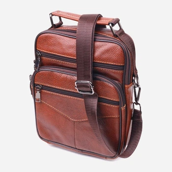 Сумка планшет через плечо мужская из натуральная кожи Vintage leather-21277 Рыжяя
