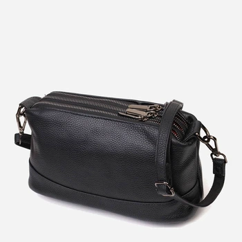 Сумка кросс боді через плече жіноча з натуральної шкіри Vintage leather-22094 Чорна