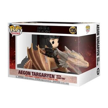 Игровая фигурка Funko POP! Rides Эйгон Таргариен и Солнечный огонь винил 14 см золотой