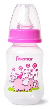 Пляшка для годування Fissman Babies "Рожевий слоненя" 125 мл для дітей 0+