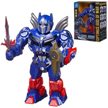 Трансформер Optimus с звуковыми эффектами и проектором динозавров 25 см синий