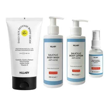 Комплекс для борьбы с акне на теле SPF 50+ салициловая кислота 4 шт