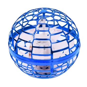 Литающий мяч спинер Flynova 9см шар с подсветкой на аккумуляторе реагирует на ладошку синий RL 988G(Blue)