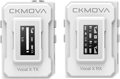 Bezprzewodowy system mikrofonowy CKMOVA Vocal X V1W 2.4 GHz White (SUP_em4022)