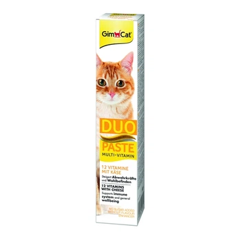 Паста GimCat DUO PASTE Multi-vitamin 12 vitamins with cheese для котів усіх порід 12 вітамінів та сир 50г