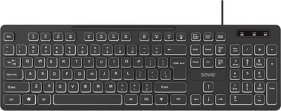 Klawiatura przewodowa Savio KB-04 USB Black (5901986049920)